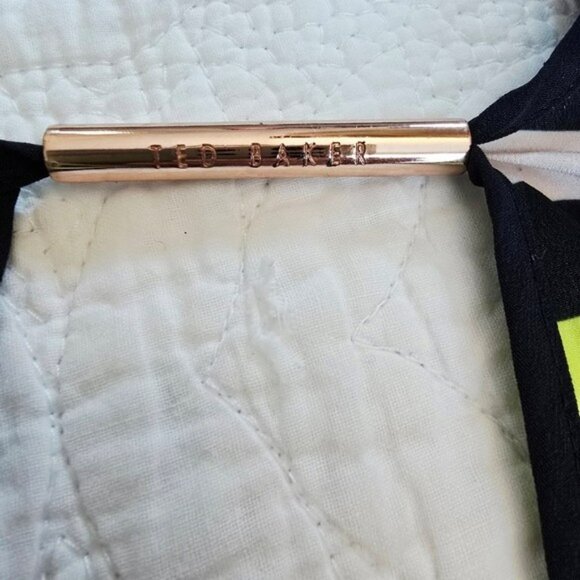 Ted Baker Women's Striped Sheer Halter Maxi Dress Size Medium Swimwear Coverup - Picture 6 of 15